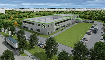Rendering of the new Qioptiq factory in Göttingen, Germany