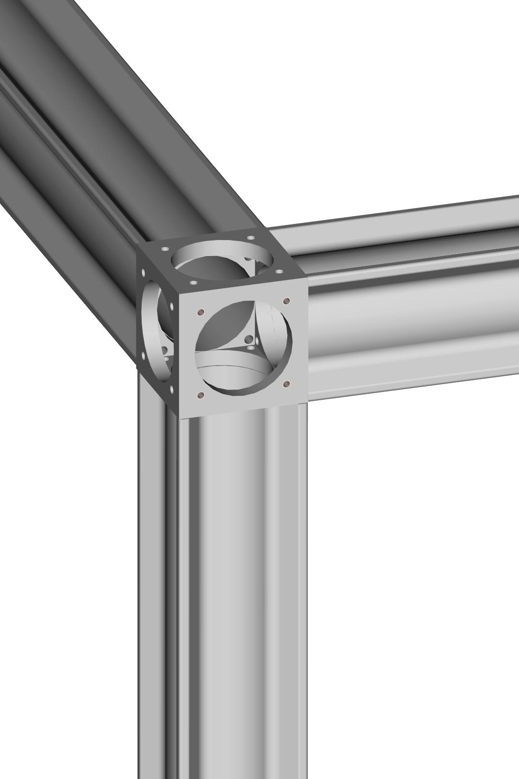Rack mounting of profiles X 95 via corner connector