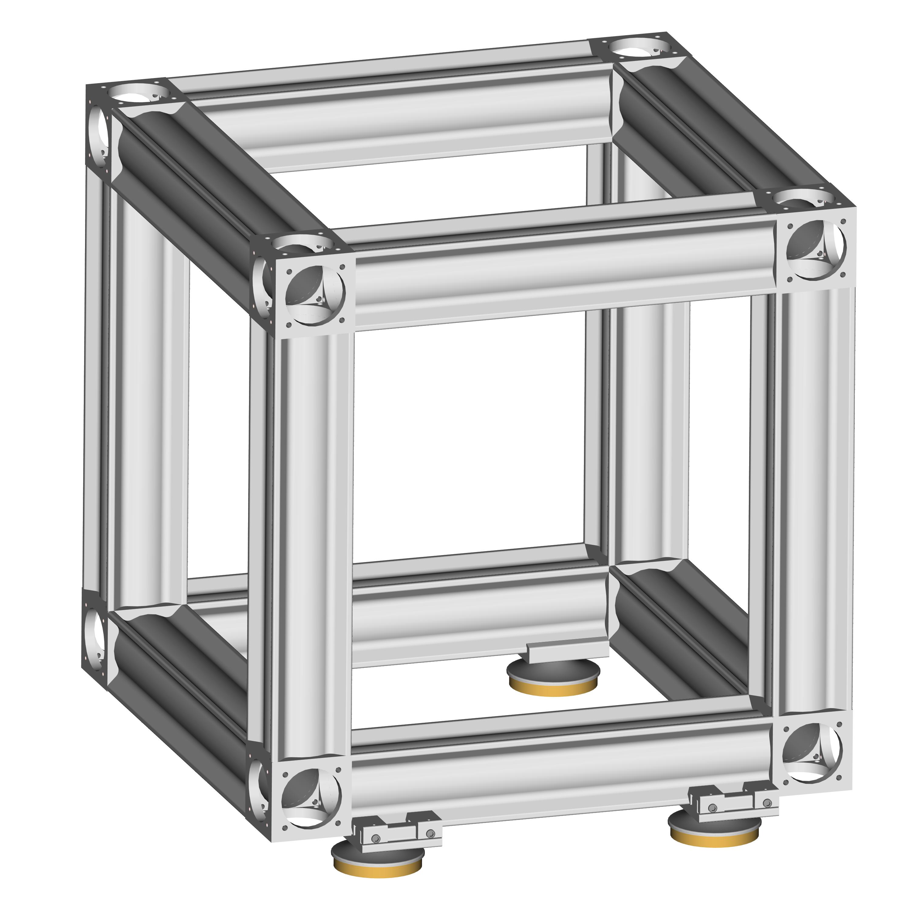 Application Example: Cube-construction consisting of 12 equally long X 95 Profiles and 8 Corner Connectors