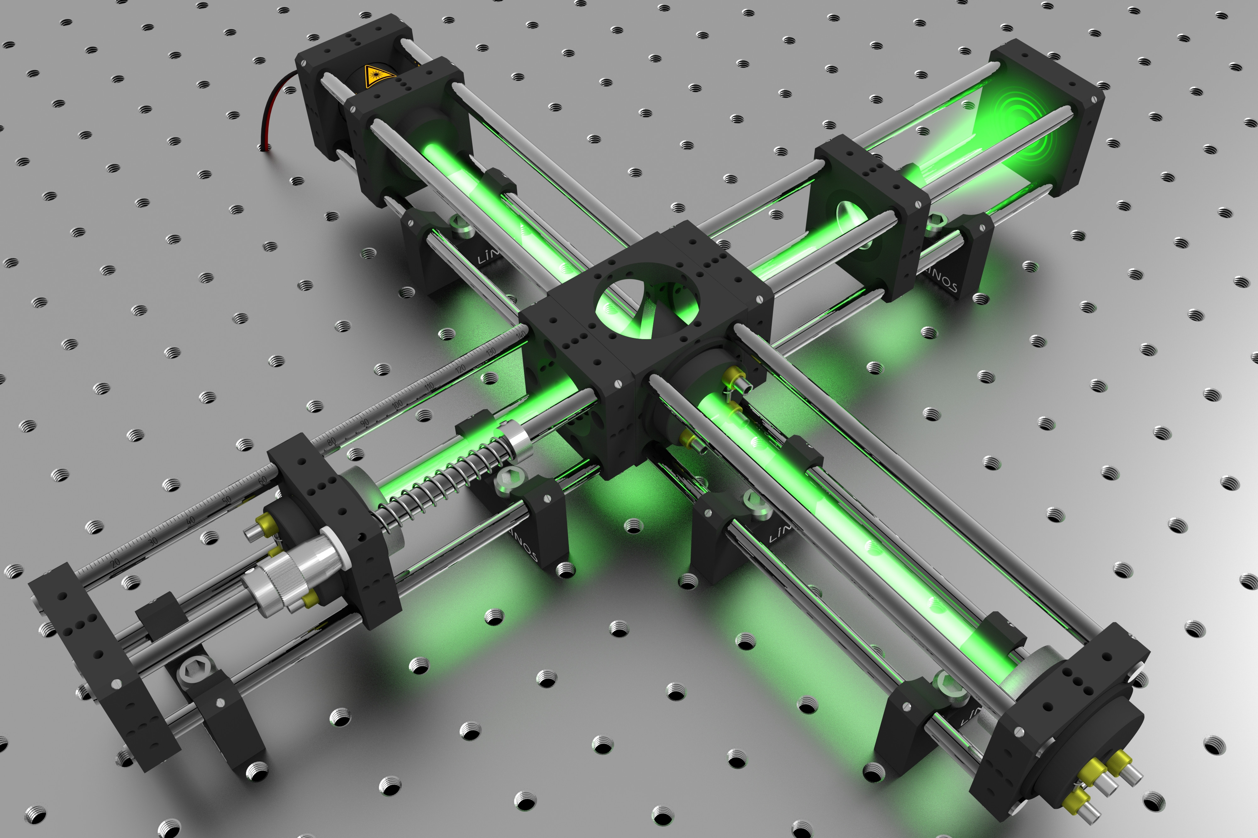 Application Example: Michelson interferometer consisting of LINOS Microbench components