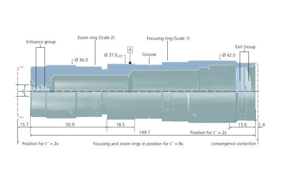 LINOS Manual Variable Beam Expander technical drawing