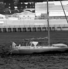 Through-Camera image of sailing yacht captured by CheetIR-L
