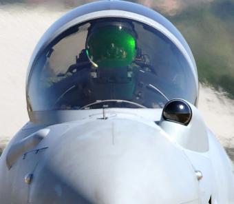 Infrared Search & Track Dome on a Eurofighter Typhoon