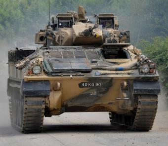 British Army Warrior Mechanized Combat Vehicle employs the Thermal Raven Sight from Excelitas