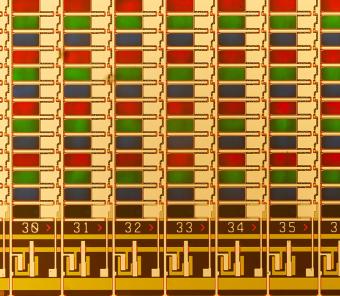 Flat panel inspection requires optics with excellent color correction for individual inspection of red, green, and blue pixels, without the need to refocus, regardless of which pixel color is active.