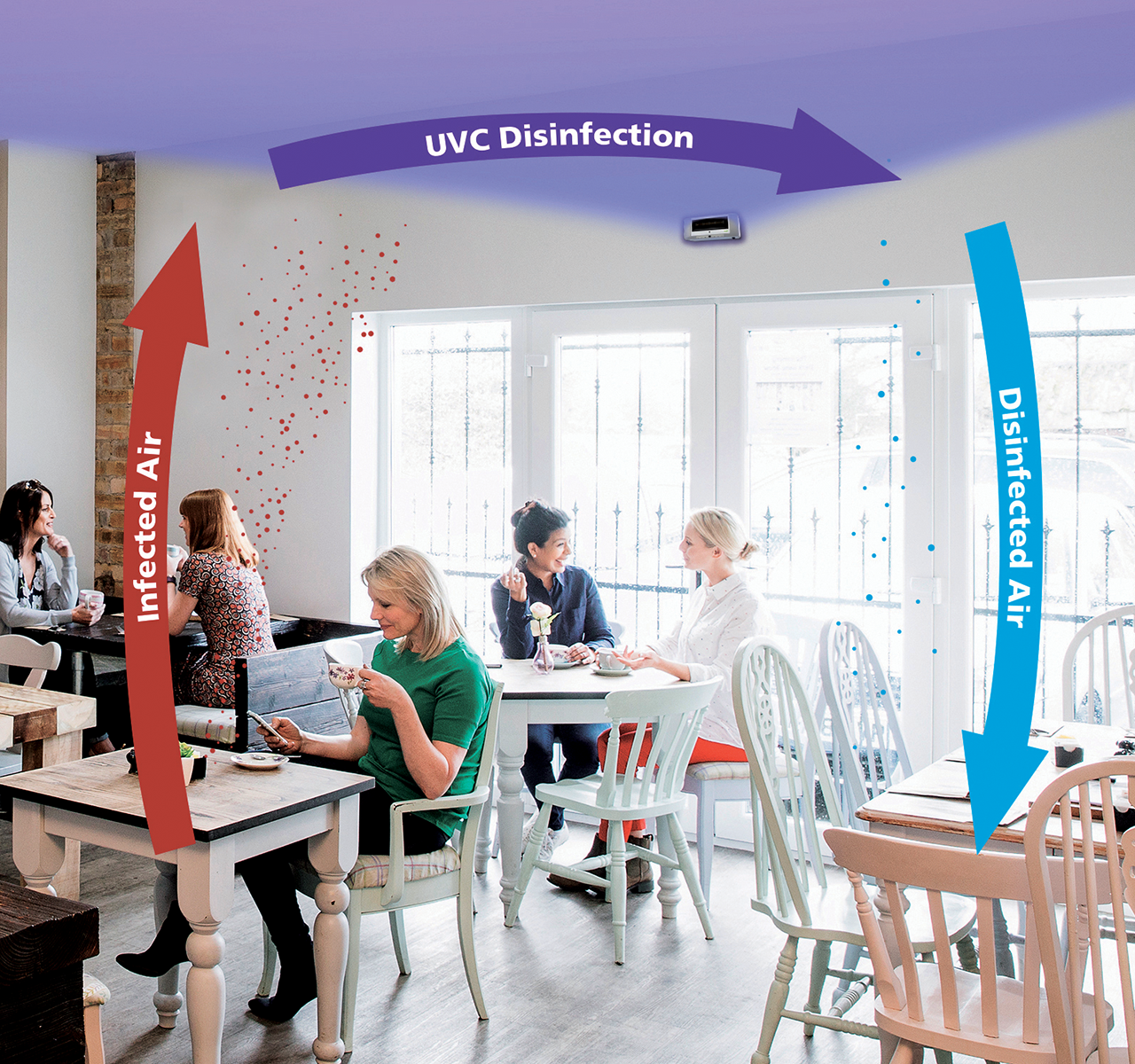 Effectiveness of UVC Upper-Air Disinfection