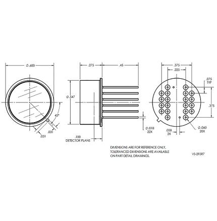 DPD_PD EXACTD-362 Mechanical.jpg Mechanical Characteristics, EXACTD-362 (Reference dimensions shown in inches)